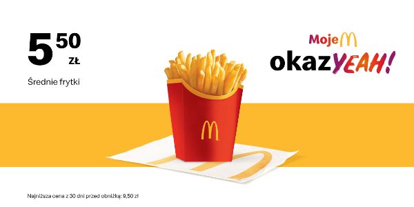 McDonald's: 5,50 zł Średnie frytki 16.09.2024