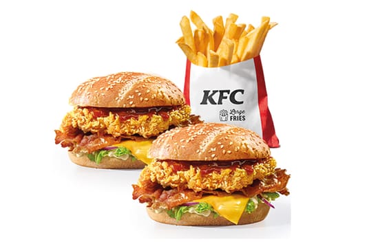 KFC: 39,99 zł 2x Grander Burger + Duże Frytki 28.01.2026