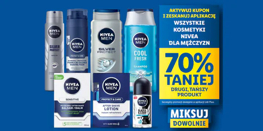 Lidl: KUPON -70% na kosmetyki Nivea dla mężczyzn 16.06.2025