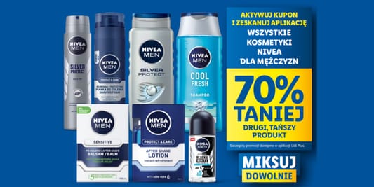 Lidl: KUPON -70% na kosmetyki Nivea dla mężczyzn 16.06.2025