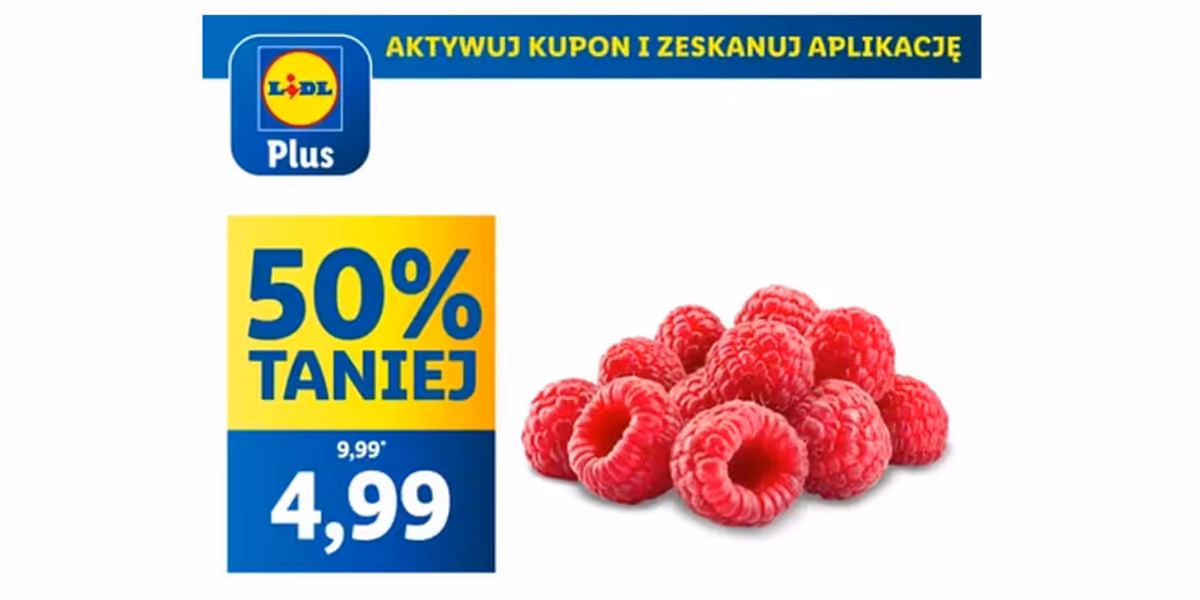 Lidl: KUPON -50% na maliny