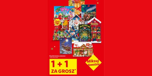 Lidl: 1+1 za GROSZ na kalendarze adwentowe 04.12.2025