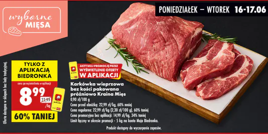 Biedronka: -60% na karkówkę wieprzową 16.06.2025