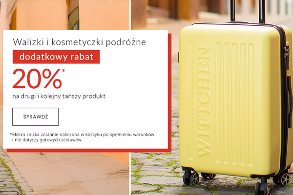 : -20% na walizki i kosmetyczki podróżne