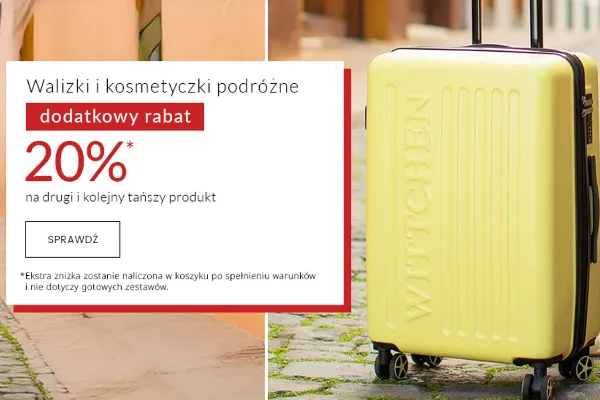 : -20% na walizki i kosmetyczki podróżne