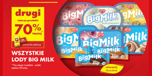 Biedronka: -70% na wszystkie lody Big Milk 16.06.2025