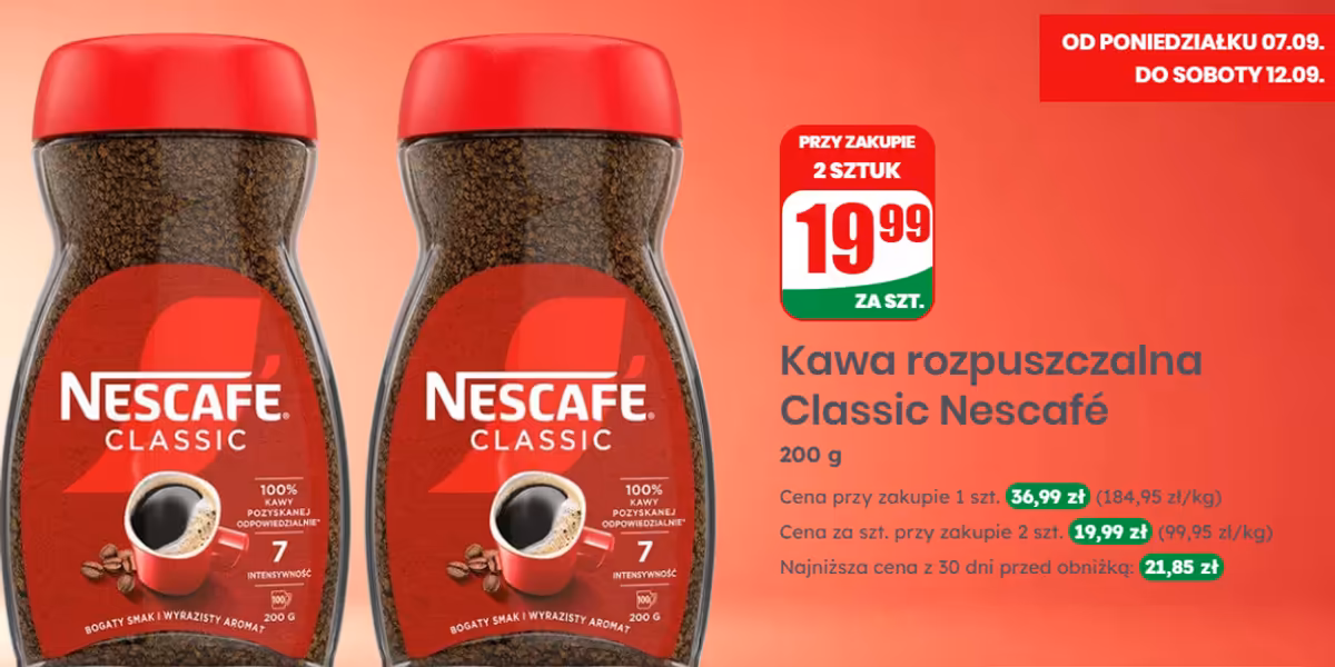 Dino: 19,99 zł za kawę rozpuszczalną Nescafe Classic