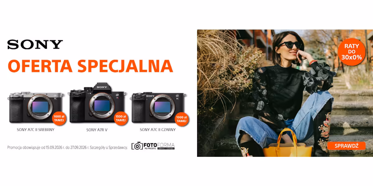 FotoForma: Do -1500 zł na aparaty Sony