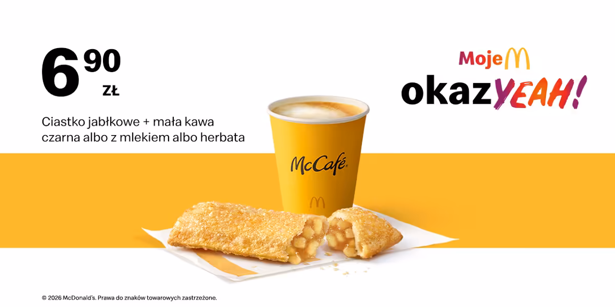 McDonald's: 6,90 zł Ciastko jabłkowe + mała kawa