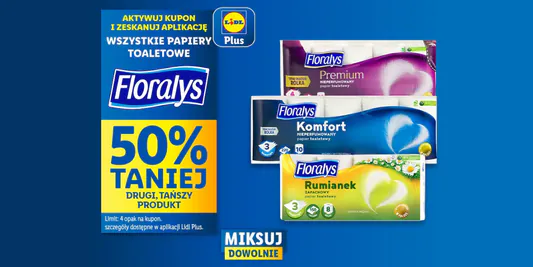 Lidl: KUPON -50% na papier toaletowy Floralys 12.06.2025