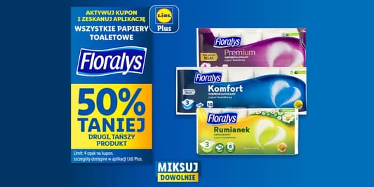Lidl: KUPON -50% na papier toaletowy Floralys 12.06.2025