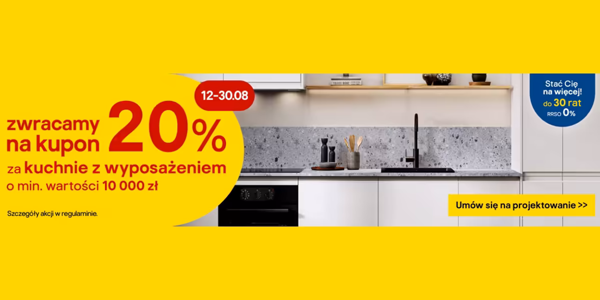 Castorama: 20% zwrotu na kupon za kuchnie z wyposażeniem