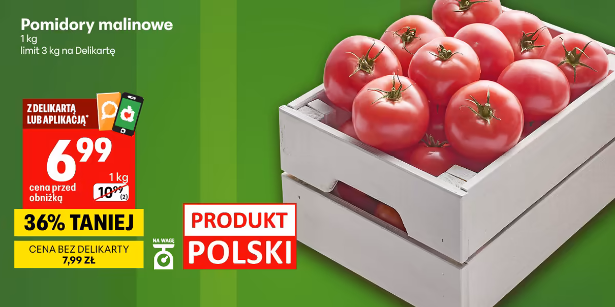 Delikatesy Centrum: -36% na pomidory malinowe