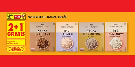 Biedronka: 2+1 GRATIS na wszystkie kasze i ryże 17.02.2026