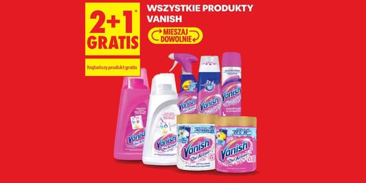 Biedronka: 2+1 GRATIS na wszystkie produkty Vanish 24.08.2026
