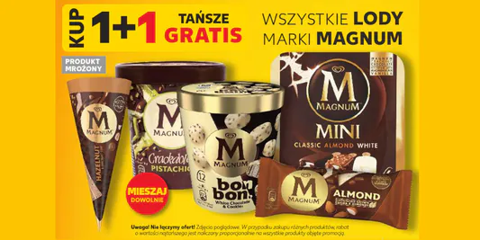 Kaufland: 1+1 GRATIS na wszystkie lody Magnum 13.06.2026