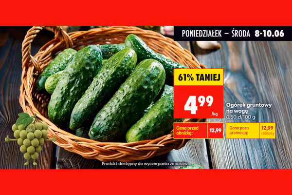 Biedronka: -61% na ogórki gruntowe