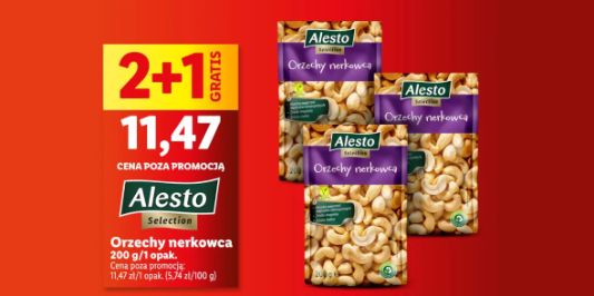 Lidl: 2 + 1 GRATIS na orzechy nerkowca 03.02.2025