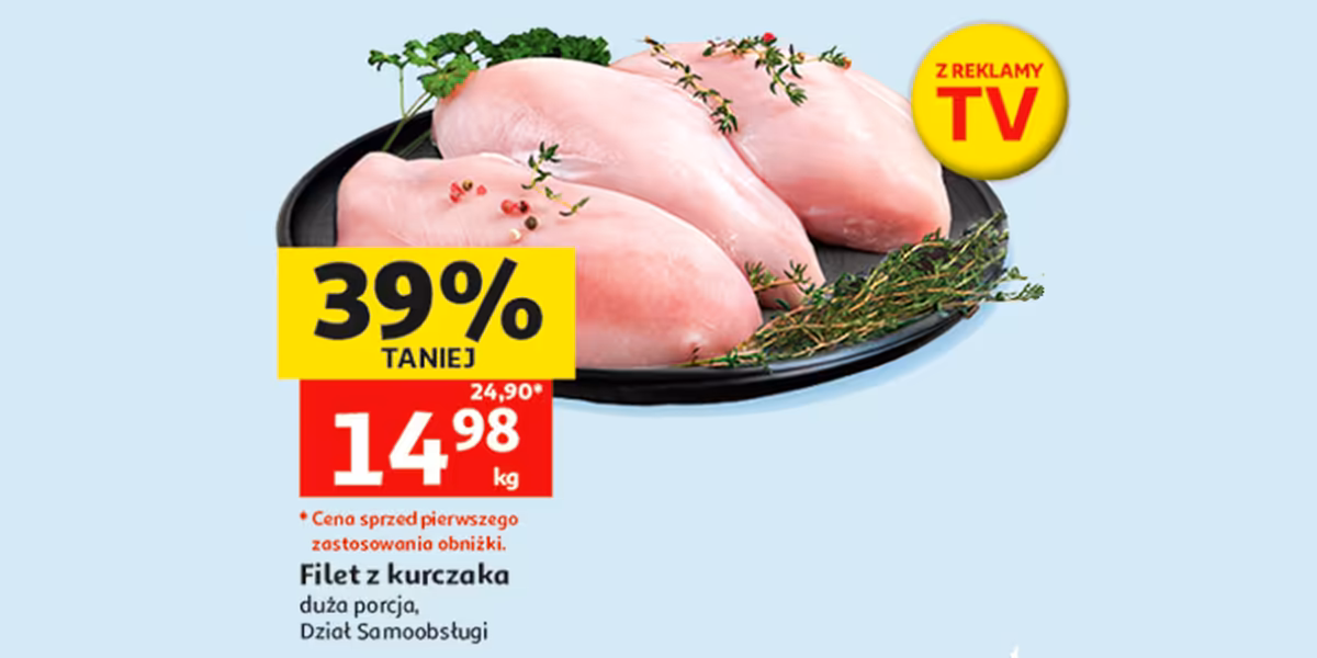 Auchan: -39% na filet z kurczaka