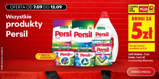 Biedronka: 5 zł za drugi produkt Persil 07.09.2026
