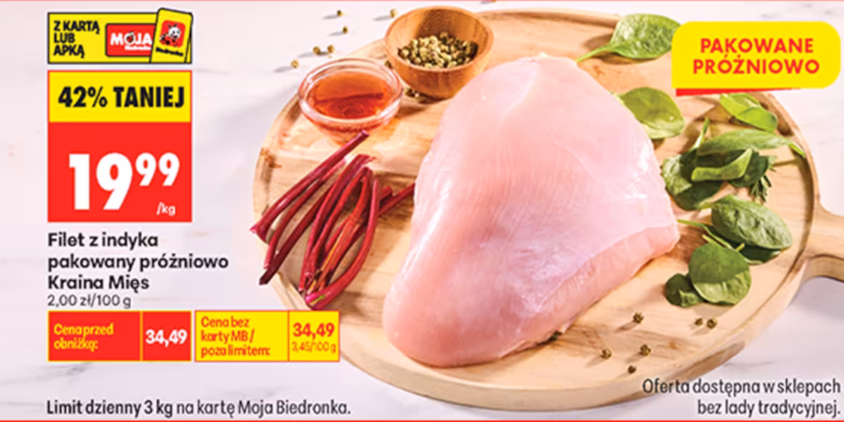 Biedronka: -42% na filet z indyka