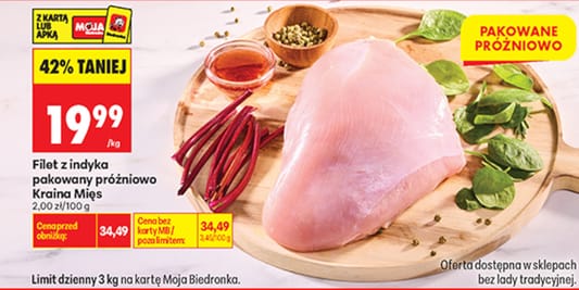 Biedronka: -42% na filet z indyka 24.10.2026