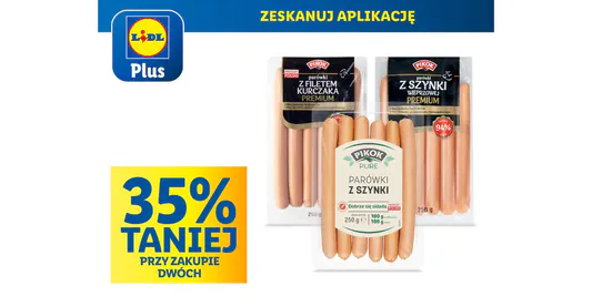 Lidl: -35% na parówki Pikok 08.05.2025