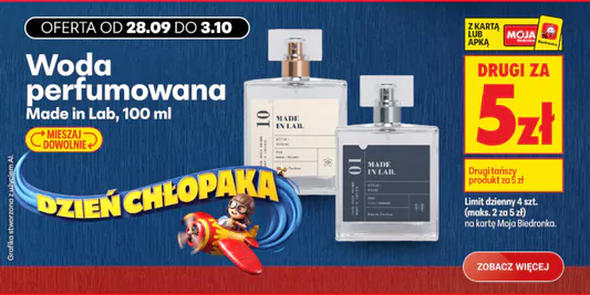 Biedronka: 5 zł za drugą wodę perfumowaną Made in Lab 28.09.2026