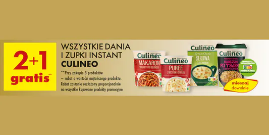 Biedronka: 2+1 GRATIS na dania i zupki instant Culineo 21.05.2025