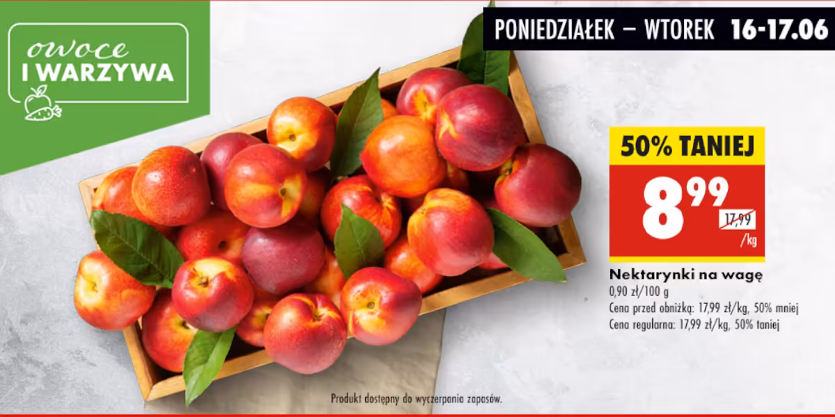 Biedronka: -50% na nektarynki