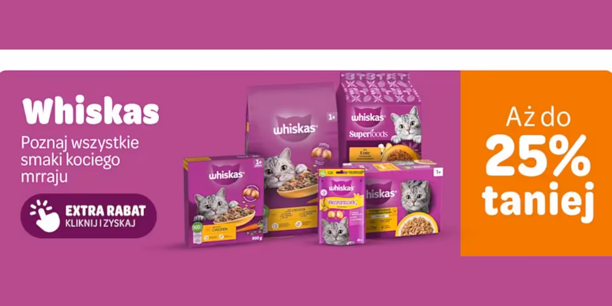 zooplus: Do -25% na produkty Whiskas