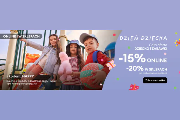 : KOD rabatowy -15% na kategorie Dziecko i Zabawki