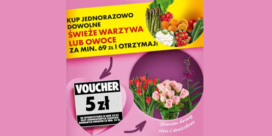 Biedronka: Voucher 5 zł przy zakupie świeżych warzyw lub owoców 16.05.2025