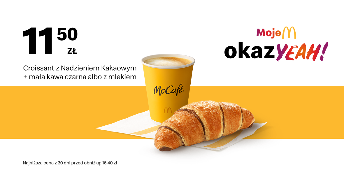 McDonald's: 11,50 zł Croissant z nadzieniem kakaowym + mała kawa 05.05.2025