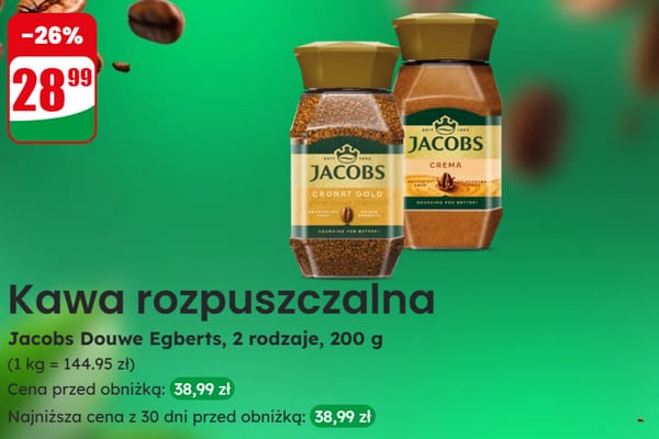 : -26% na kawę Jacobs