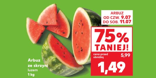 Kaufland: -75% na arbuza 09.07.2026