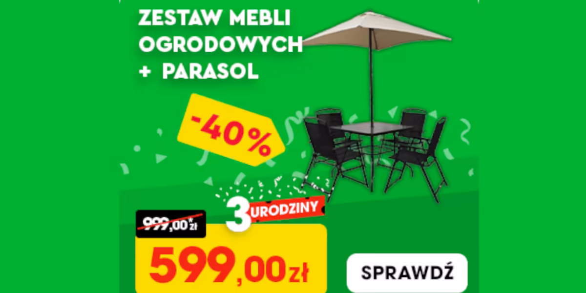 Biedronka Home: -40% na zestaw mebli ogrodowych + parasol
