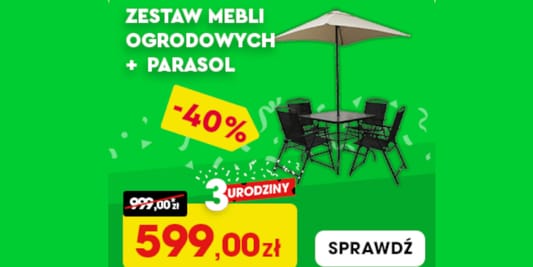 Biedronka Home: -40% na zestaw mebli ogrodowych + parasol 11.06.2025