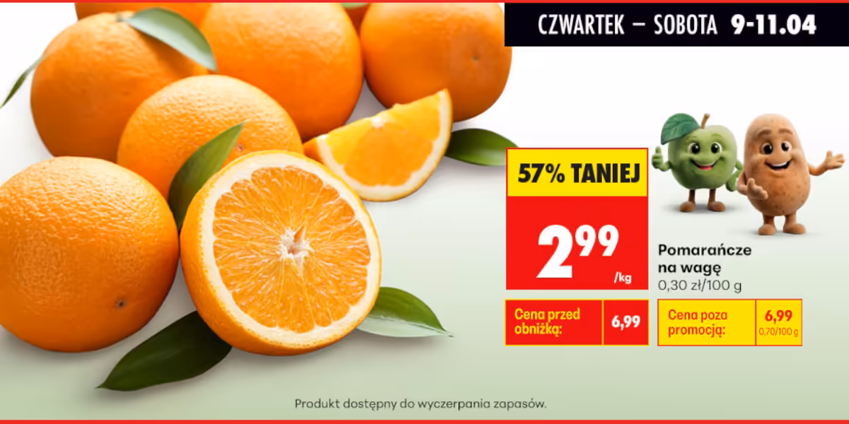 Biedronka: -57% na pomarańcze