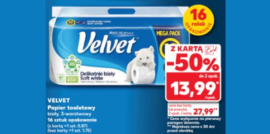 Kaufland: -50% na papier toaletowy Velvet 13.03.2025