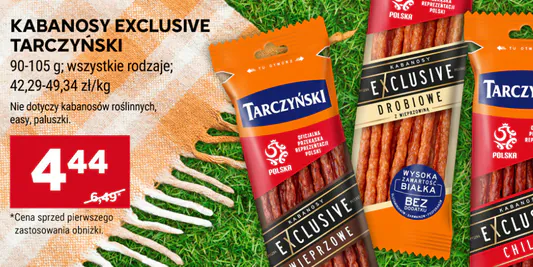 Stokrotka Supermarket: 4,44 zł za Kabanosy Exclusive Tarczyński 29.05.2025