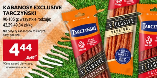 Stokrotka Supermarket: 4,44 zł za Kabanosy Exclusive Tarczyński 29.05.2025