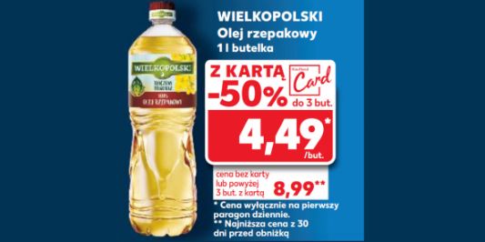 Kaufland: -50% na olej rzepakowy Wielkopolski 30.01.2025