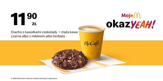 McDonald's: 11,90 zł Ciacho z kawałkami czekolady 10.08.2026