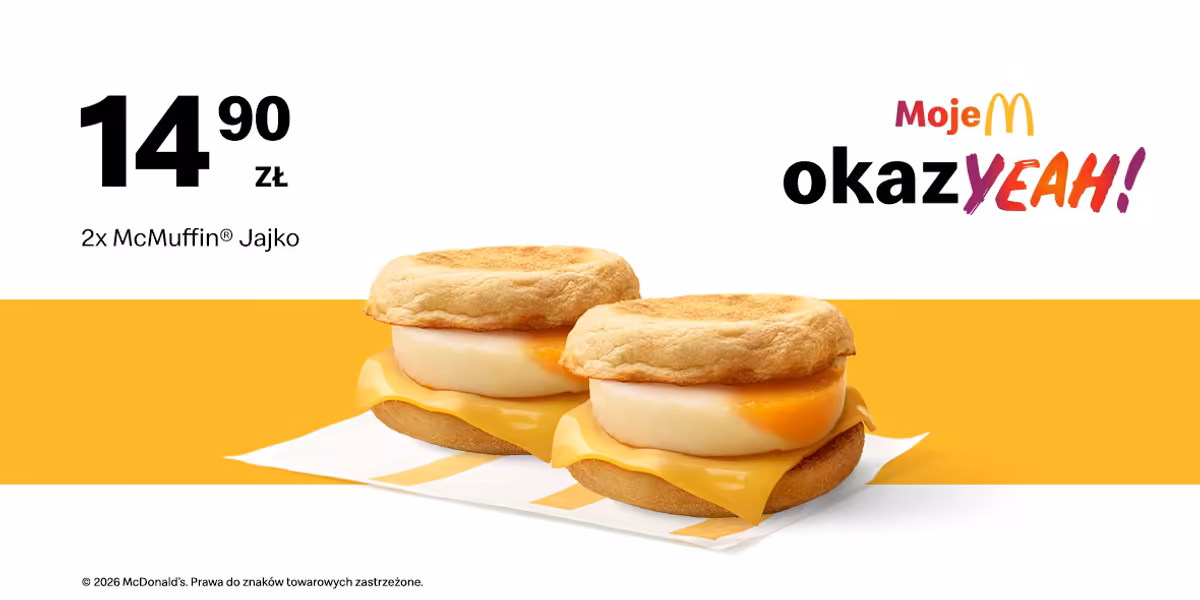 McDonald's: 14,90 zł 2x McMuffin® Jajko