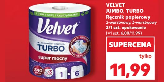 Kaufland: 11,99 zł za ręcznik papierowy Velvet Jumbo, Turbo 15.05.2025