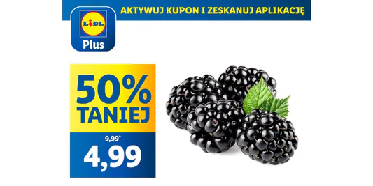 Lidl: KUPON -50% na jeżyny 19.05.2025