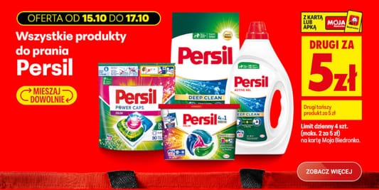 Biedronka: 5 zł za drugi produkt do prania Persil 15.10.2026