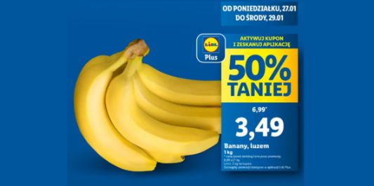 Lidl: KUPON -50% na banany 27.01.2025