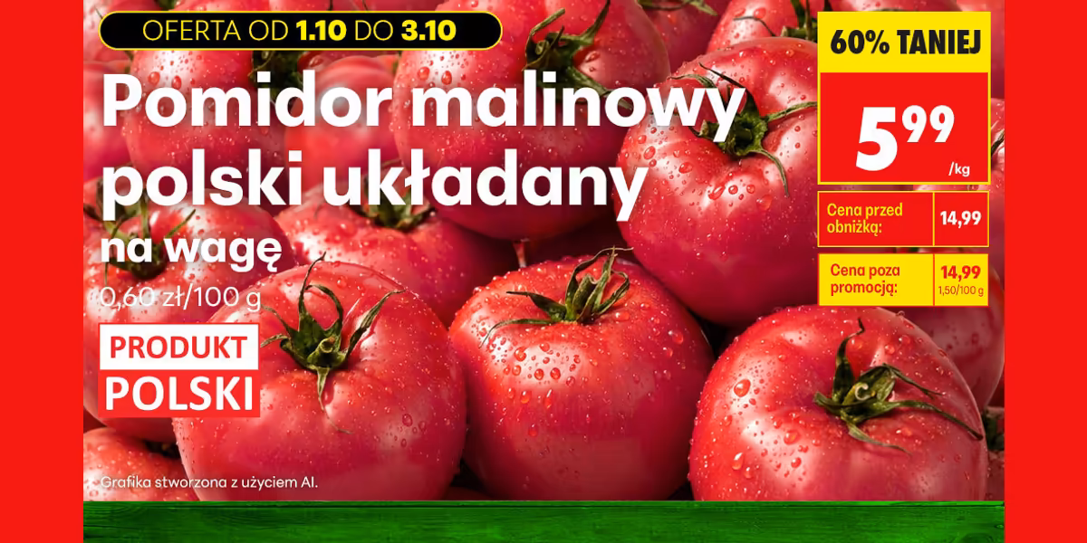 Biedronka: -60% na polskie pomidory malinowe